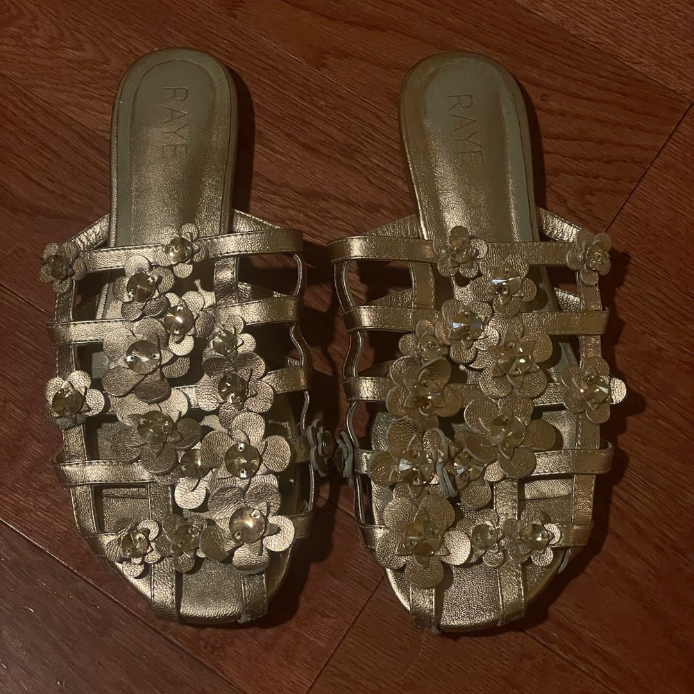 Raye the Label Leather Flower Slides